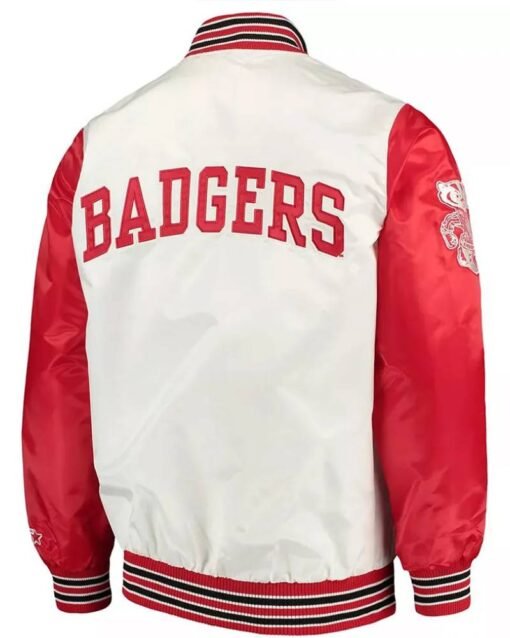 The Rookie Wisconsin Badgers White Satin Jacket