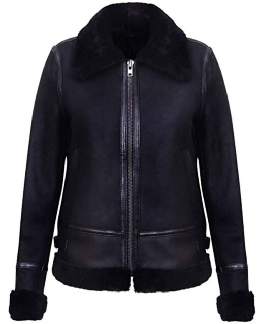 Vera Aviator Biker Leather Jacket