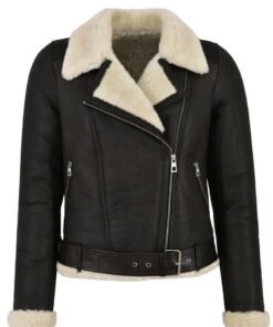 Celia Shearling Biker Leather Jacket