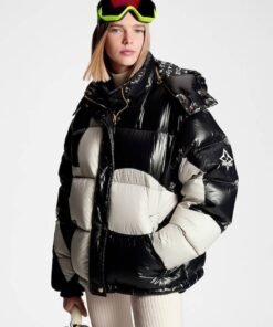 Abstract Monogram Flower Puffer Jacket