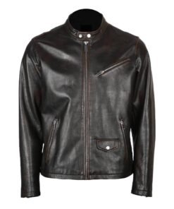 Men’s Rub Off Biker Leather Jacket