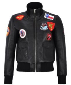 Charlotte Top Gun Bomber Leather Jacket