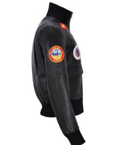 Charlotte Top Gun Bomber Leather Jacket