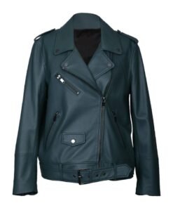 Mira Belted Biker Leather Jacket