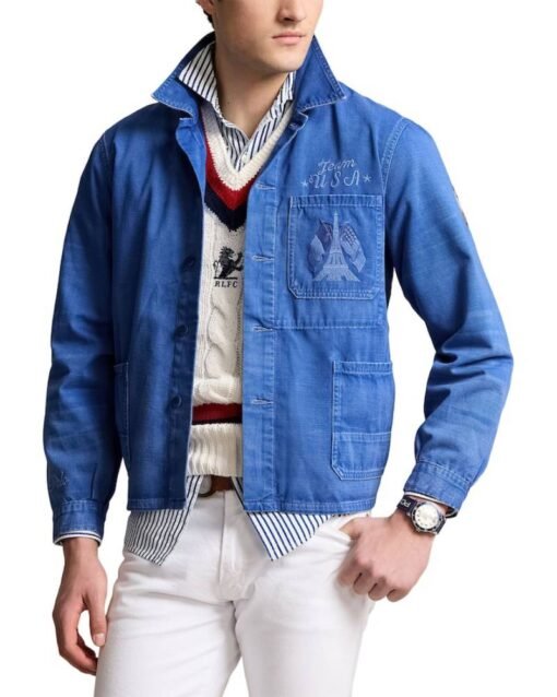 Men’s Polo Ralph Lauren Blue Team USA Summer Full-Zip Jacket