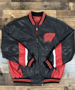 Vintage University Of Wisconsin Badgers Leather Jacket