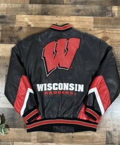 Vintage University Of Wisconsin Badgers Leather Jacket