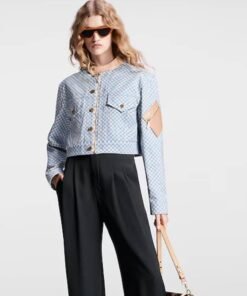 Double Fastening Damier Denim Jacket