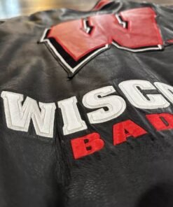 Vintage University Of Wisconsin Badgers Leather Jacket