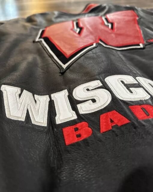 Vintage University Of Wisconsin Badgers Leather Jacket