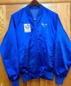 Blue Seoul Korea 1988 NBC Olympiad Satin Jacket