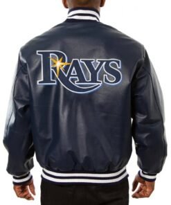 Tampa Bay Rays Navy Blue Leather Jacket