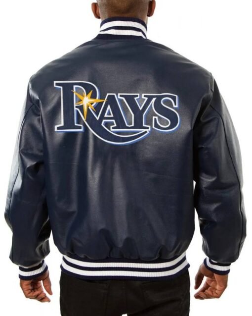 Tampa Bay Rays Navy Blue Leather Jacket