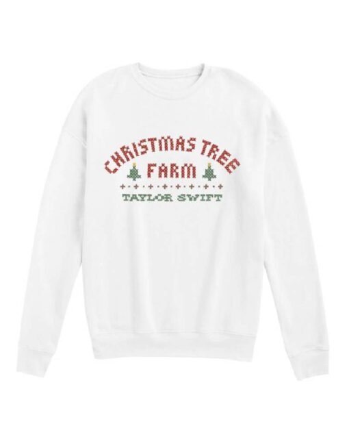 Taylor Swift White Christmas Tree Farm Fleece Sweatshirt