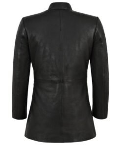 Tessa Long Biker Leather Jacket