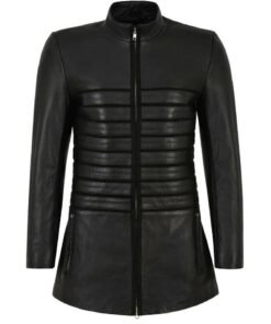 Tessa Long Biker Leather Jacket