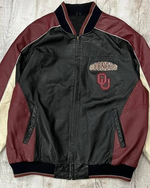 Vintage Oklahoma Sooners Sports Leather Jacket