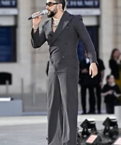 Vogue World Paris 2024 Bad Bunny Grey Suit