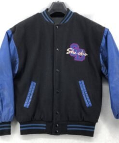 Vtg Ski-doo Rotax Black And Blue Varsity Jacket