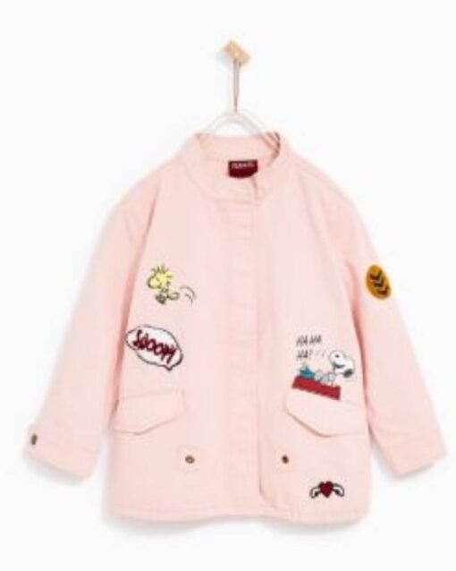 ZARA Snoopy Outerwear Pink Jacket