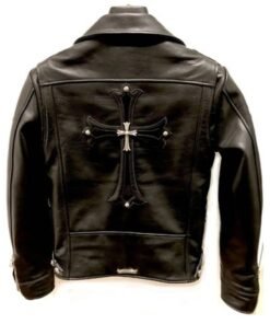 Chrome Hearts Asymmetrical Zipper Biker Leather Jacket