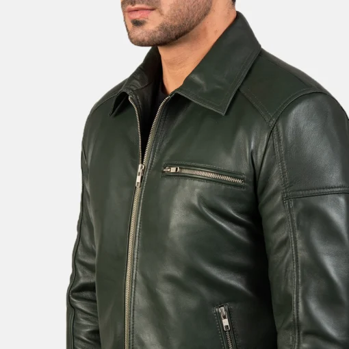 Pelle Pelle Green Leather Biker Jacket