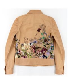 Gucci Flower Embroidered Leather Jacket