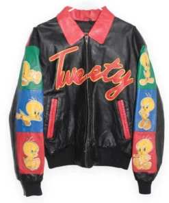 Tweety Bird Looney Tunes Leather Jacket