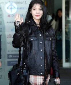 K-POP IU Trucker Leather Jacket