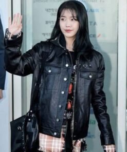 K-POP IU Trucker Leather Jacket