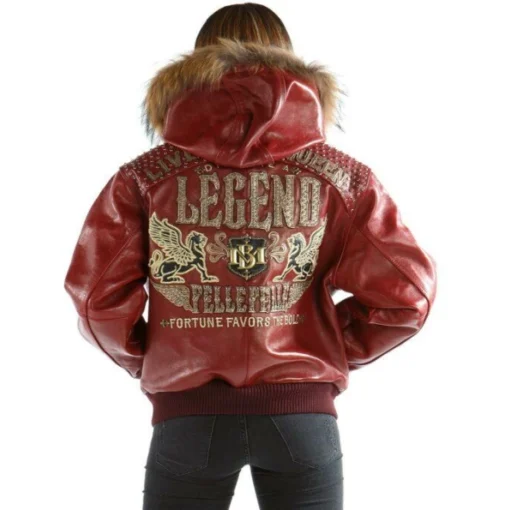 Pelle Pelle Women Legend Maroon Jacket | Fur Hood Jacket