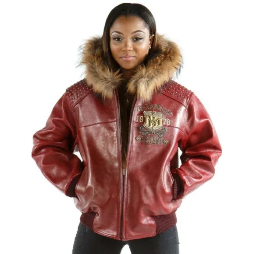 Pelle Pelle Women Legend Maroon Jacket | Fur Hood Jacket