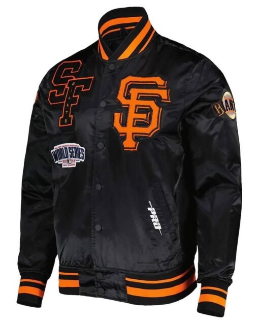 Mash Up SF Giants Black Satin Jacket