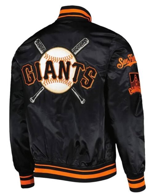 Mash Up SF Giants Black Satin Jacket