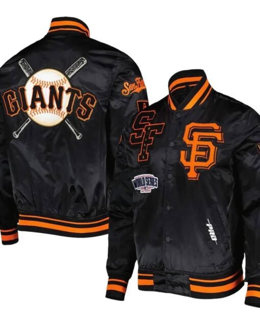 Mash Up SF Giants Black Satin Jacket