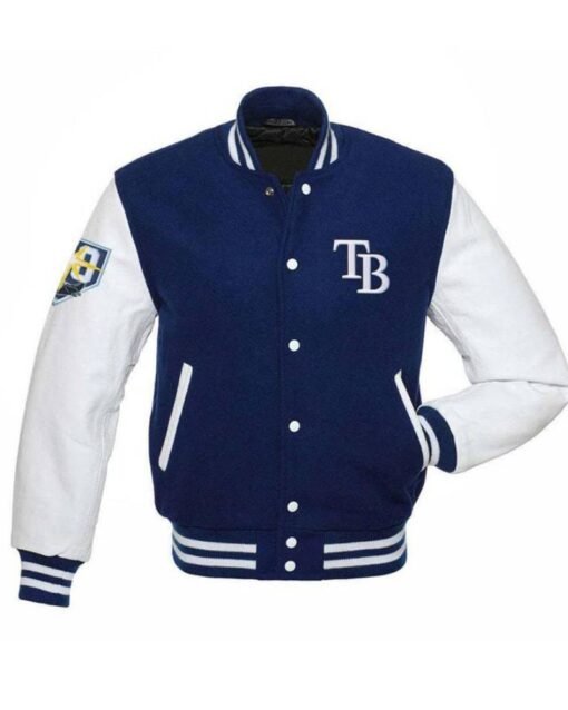 Men’s TB Rays Blue and White Letterman Jacket