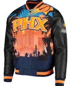 Phoenix Suns Black Bomber Varsity Full-Zip Jacket