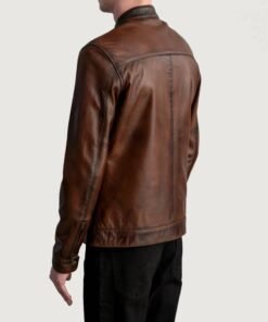 Zen Distressed Brown Leather Biker Jacket
