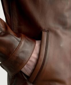 Zen Distressed Brown Leather Biker Jacket