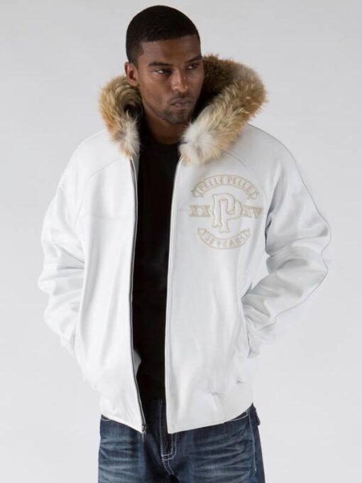 Pelle Pelle Supply Co White Fur Hood Jacket