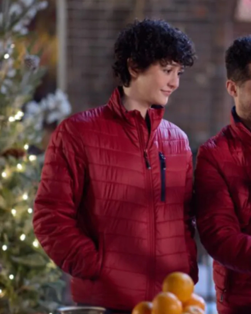 Katie Findlay The 5-year Christmas Party Red Quilted Jacket