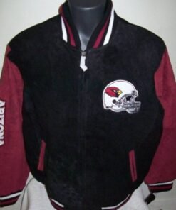 Arizona Cardinals Suede Black Red Leather Jacket