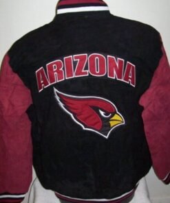 Arizona Cardinals Suede Black Red Leather Jacket