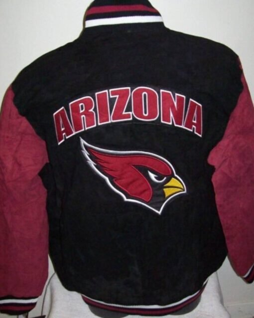 Arizona Cardinals Suede Black Red Leather Jacket