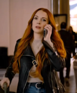 Lindsay Lohan Our Little Secret Black Leather Jacket