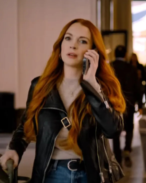 Lindsay Lohan Our Little Secret Black Leather Jacket