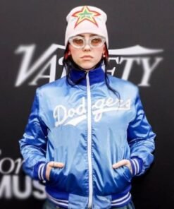 Billie Eilish Dodgers Blue Varsity Jacket
