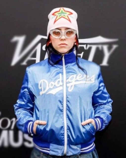 Billie Eilish Dodgers Blue Varsity Jacket