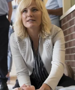 Billions S02 Lara Axelrod White Leather Jacket