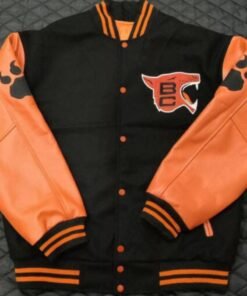 Black Orange Cfl Team Bc Lions Varsity Jacket